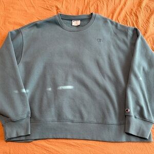 Champion Women’s Scoopneck Crewneck Sweatshirt in Teal